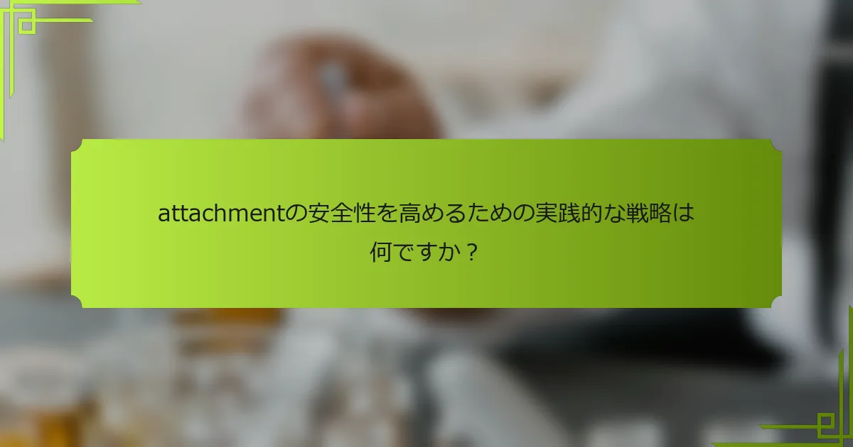 attachmentの安全性を高めるための実践的な戦略は何ですか?