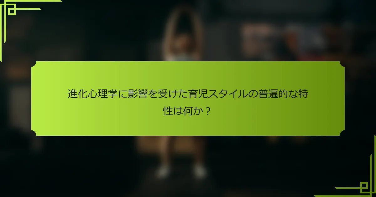 進化心理学に影響を受けた育児スタイルの普遍的な特性は何か?