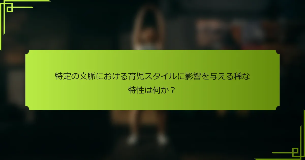 特定の文脈における育児スタイルに影響を与える稀な特性は何か?