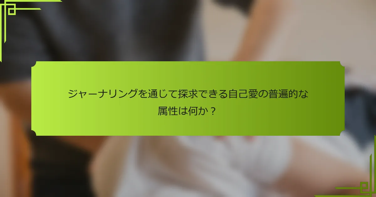 ジャーナリングを通じて探求できる自己愛の普遍的な属性は何か？
